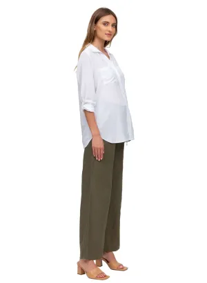 Joseph Linen Maternity Pants - Grape Leaf