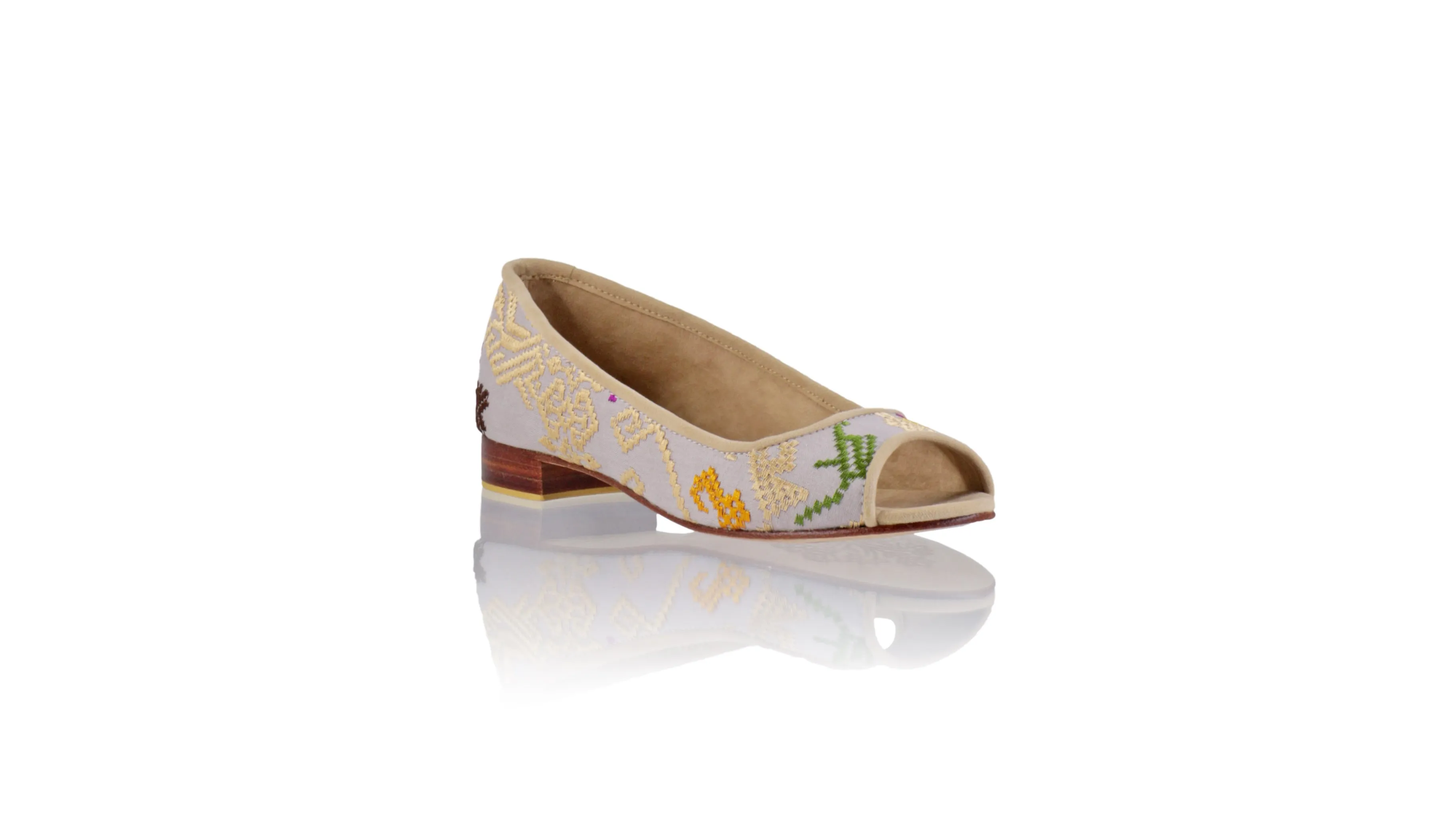 Kate Peeptoe 20mm Ballet - Cloudy Songket