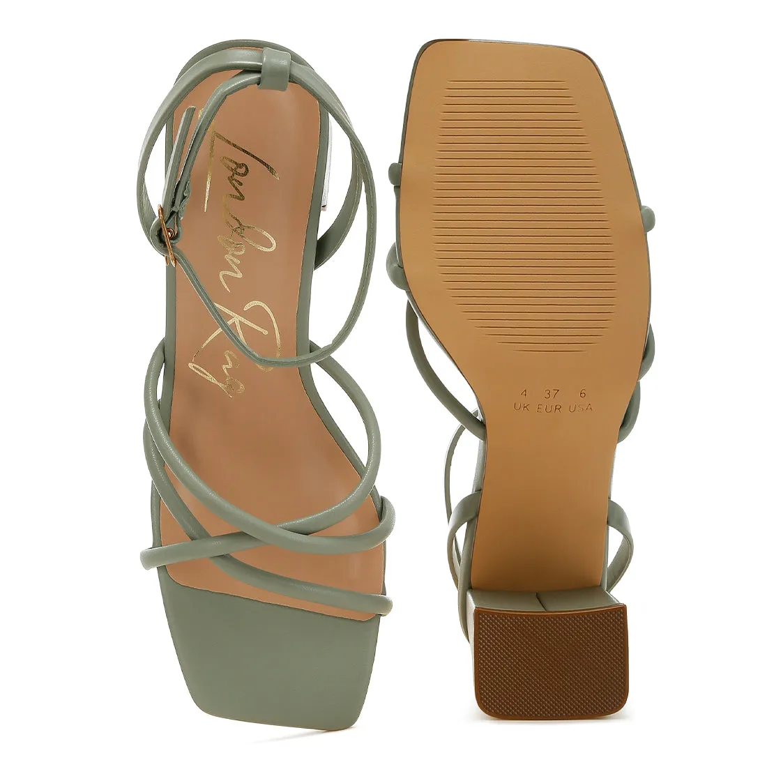 Low Block Heel Strappy Sandals