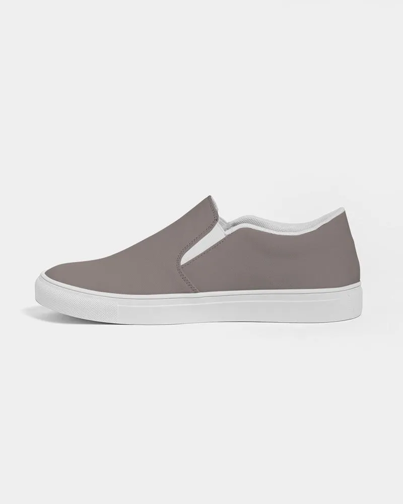 Medium Dark Brown Slip-On Canvas Sneakers | Women's | Medium Dark Pale Brown | C60M60Y60K0