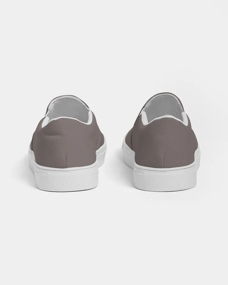 Medium Dark Brown Slip-On Canvas Sneakers | Women's | Medium Dark Pale Brown | C60M60Y60K0