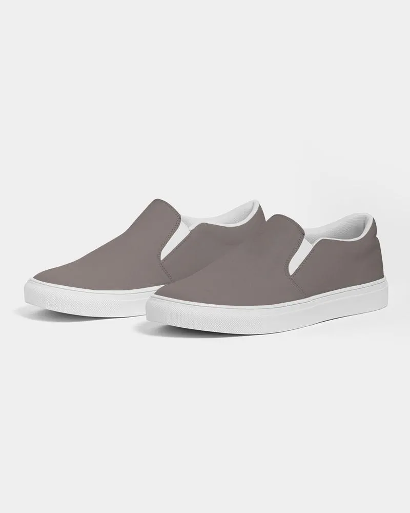 Medium Dark Brown Slip-On Canvas Sneakers | Women's | Medium Dark Pale Brown | C60M60Y60K0