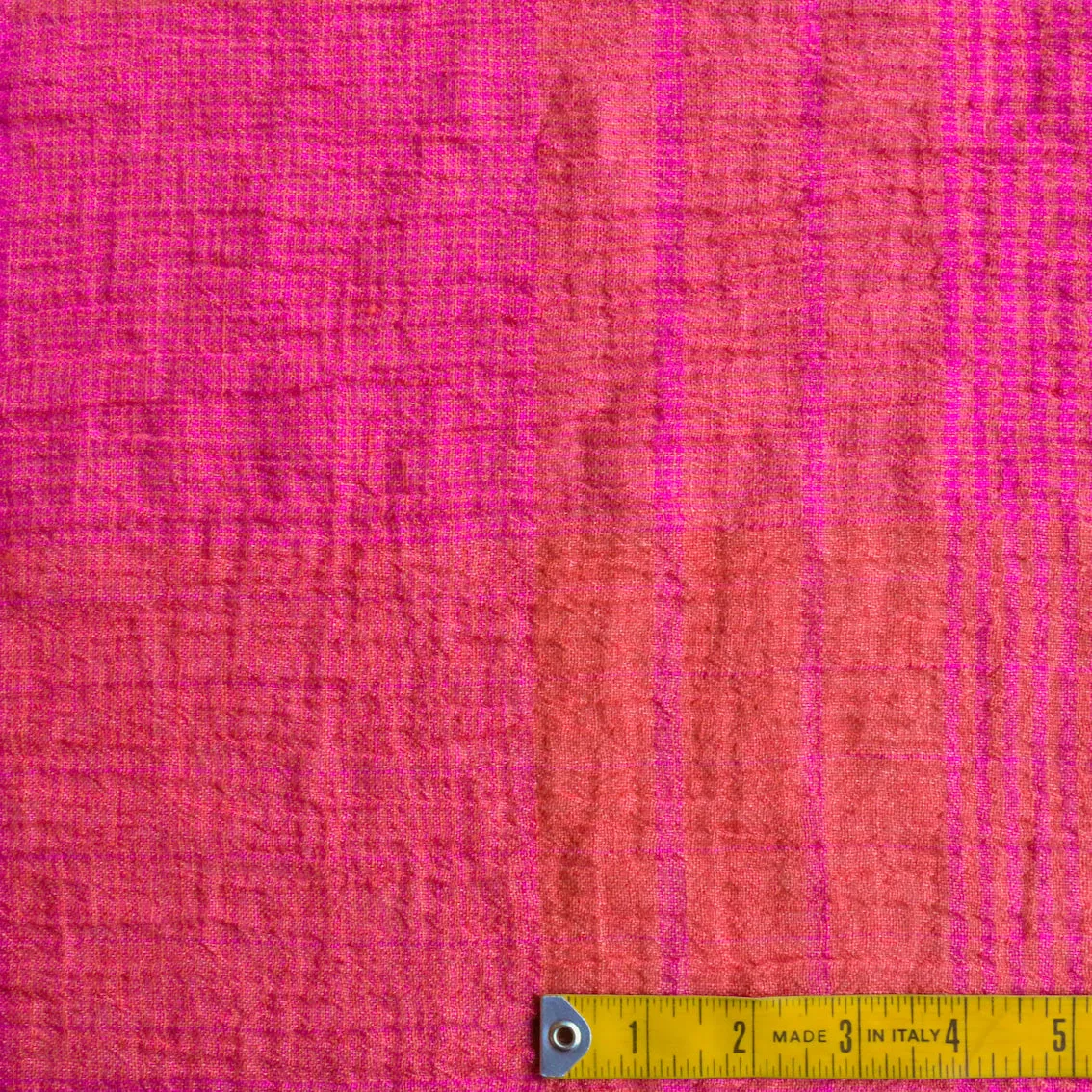 Menorca Sunset Check Crinkle Linen