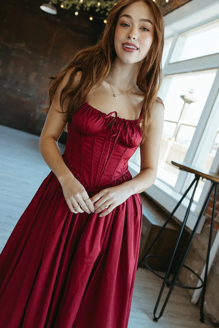 Merlot Mistletoe Corset Dress