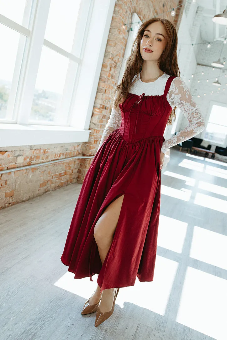 Merlot Mistletoe Corset Dress