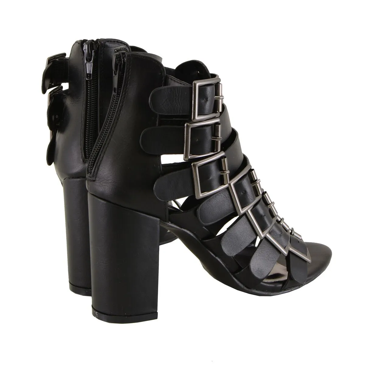 Milwaukee Leather MBL9420 Women's Black Fashion Casual Sandal with  Straps and Block Heel