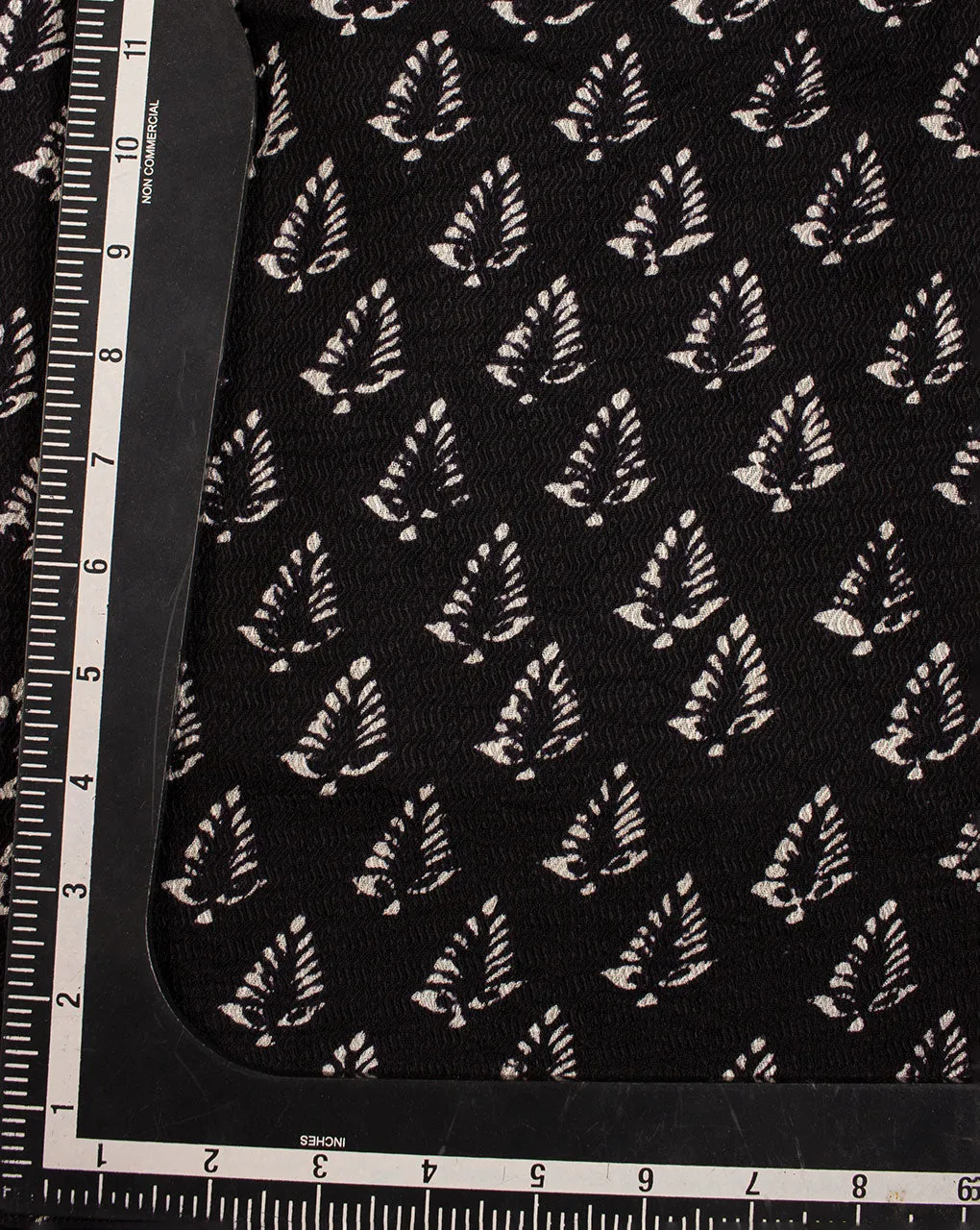 Monochrome Hand Block Rayon Dobby Fabric