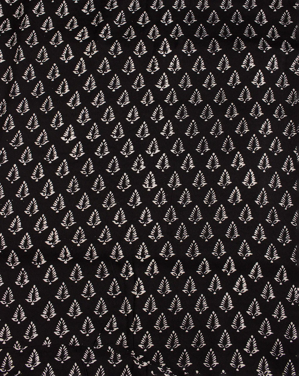 Monochrome Hand Block Rayon Dobby Fabric