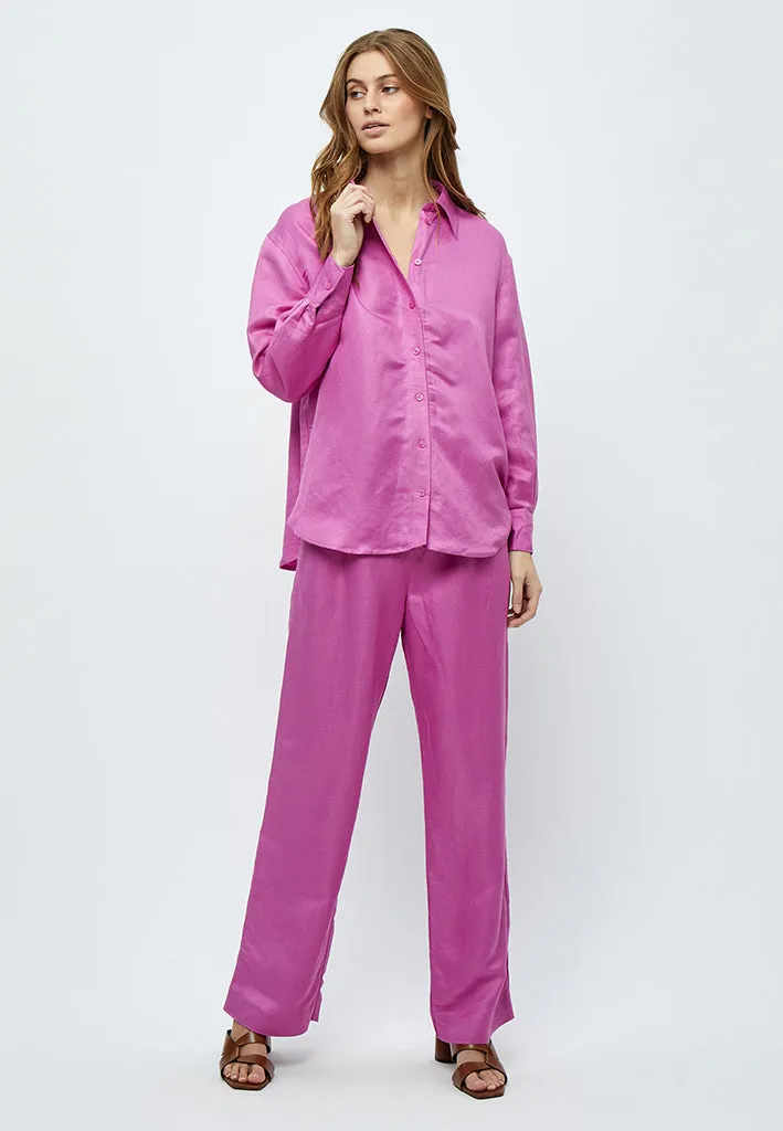 MSAuguste HW Linen Pants - Super Pink