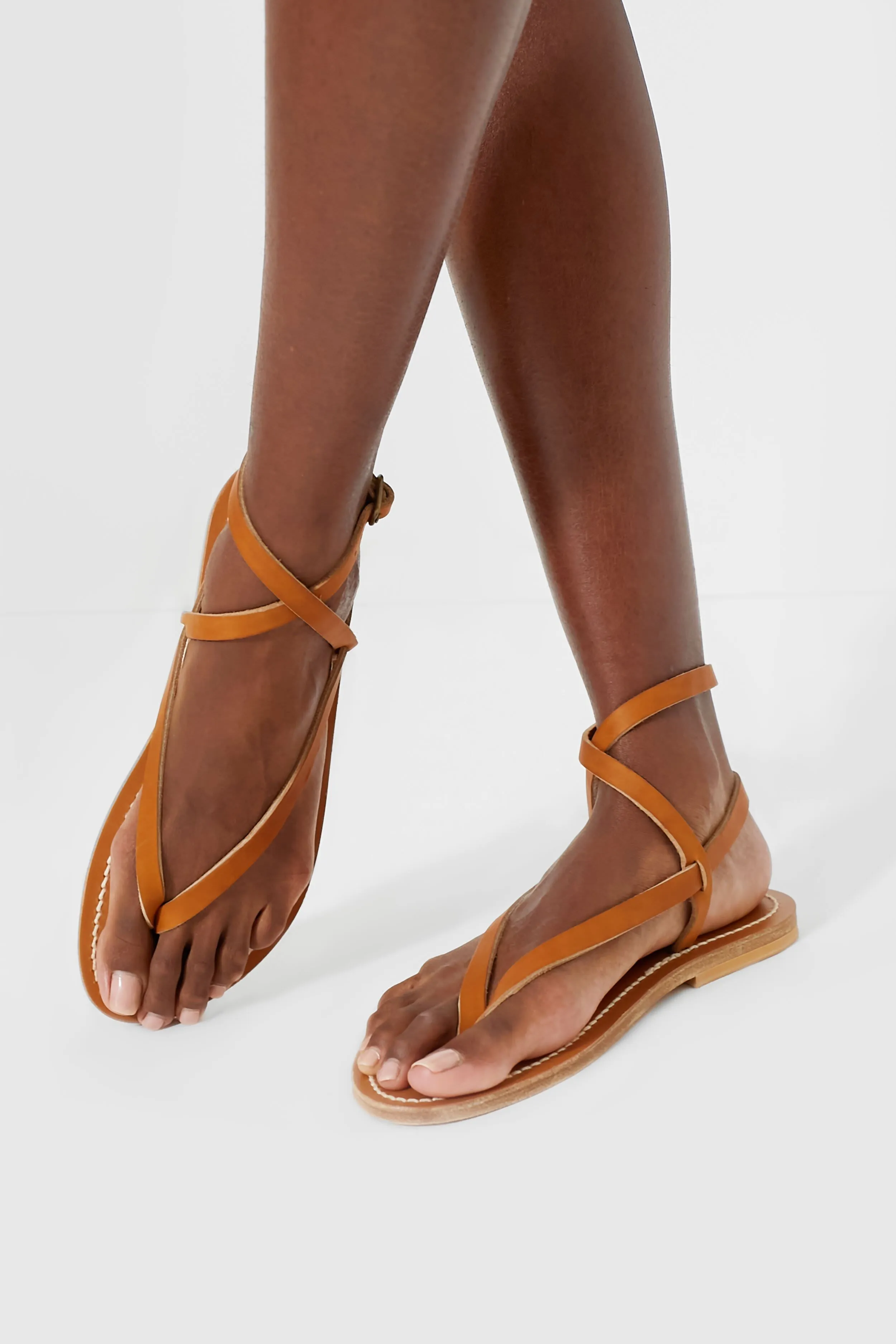 Natural Leather Delta Sandals