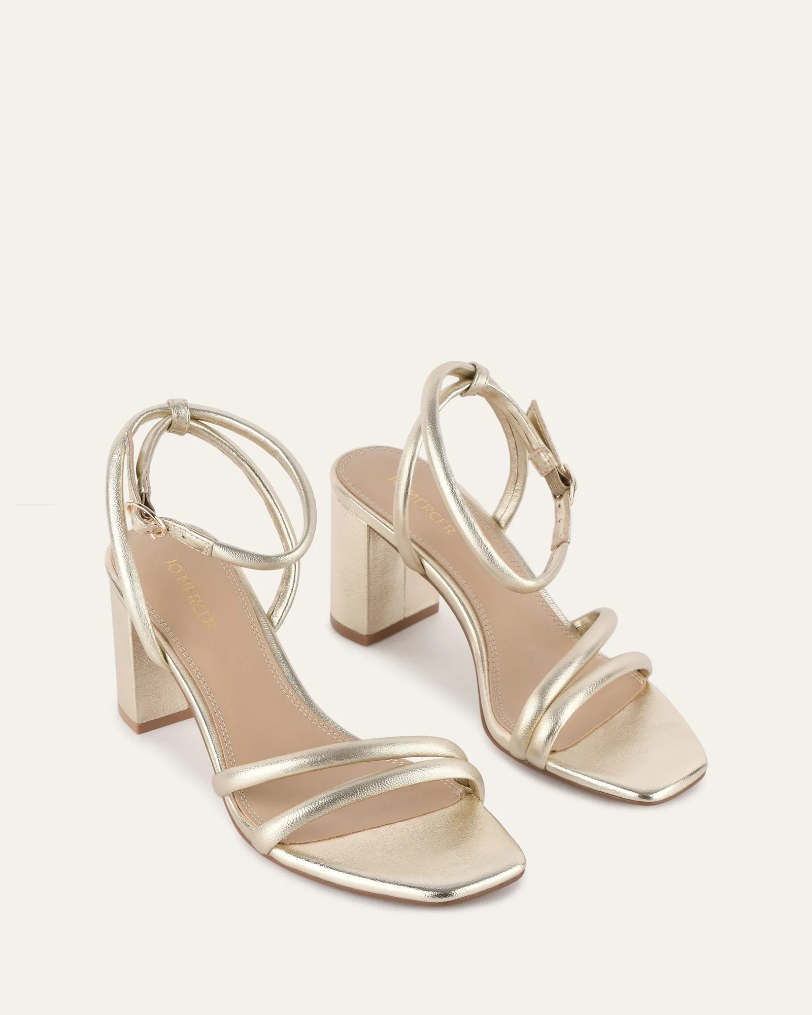 NINO HIGH HEEL SANDALS SOFT GOLD LEATHER