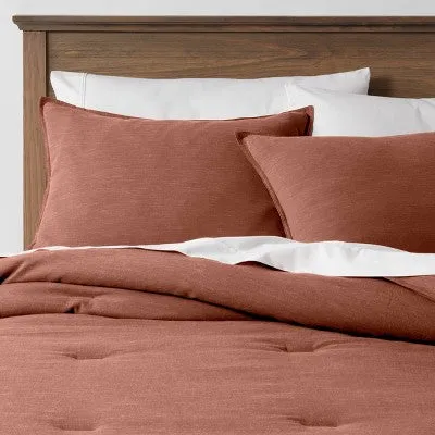 Open Box - King Space Dyed Cotton Linen Comforter & Sham Set Cognac - Threshold