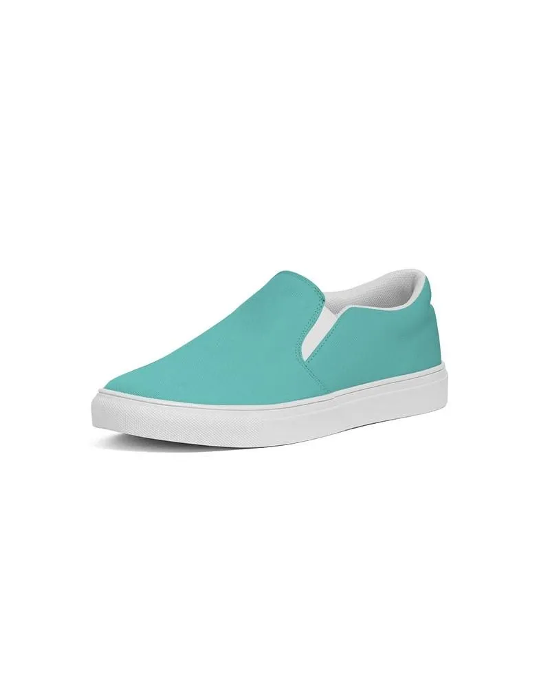 Pastel Blue Cool Green Slip-On Canvas Sneakers | Women's | Bright Pastel Blue Cool Green | C60M0Y30K0