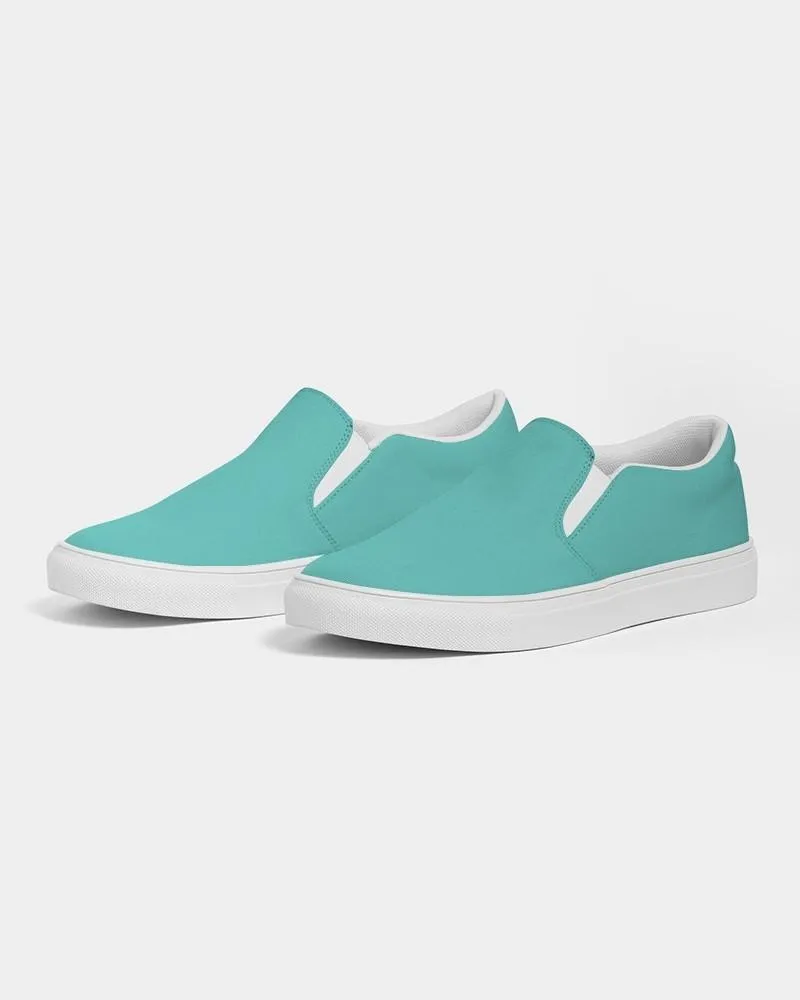 Pastel Blue Cool Green Slip-On Canvas Sneakers | Women's | Bright Pastel Blue Cool Green | C60M0Y30K0