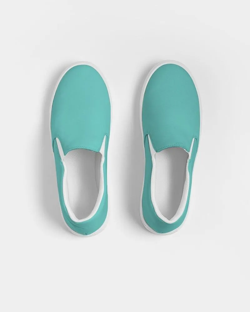 Pastel Blue Cool Green Slip-On Canvas Sneakers | Women's | Bright Pastel Blue Cool Green | C60M0Y30K0