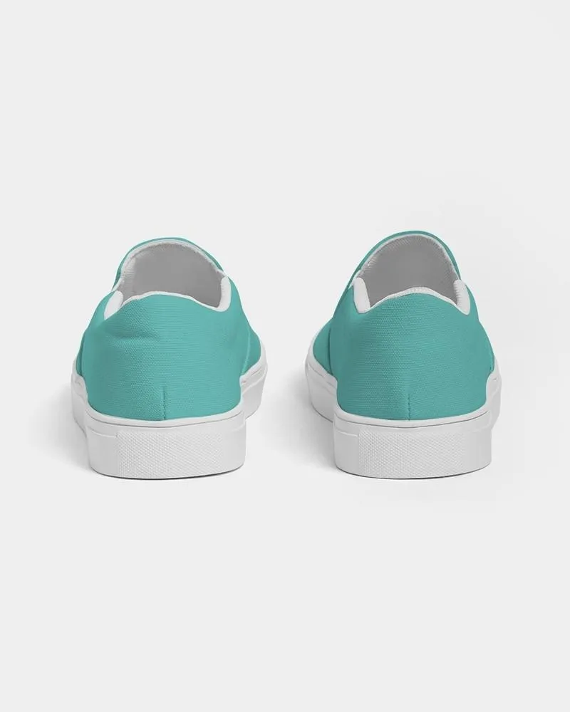 Pastel Blue Cool Green Slip-On Canvas Sneakers | Women's | Bright Pastel Blue Cool Green | C60M0Y30K0