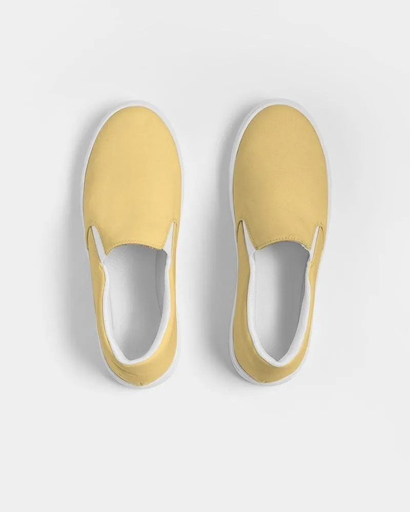 Pastel Orange Yellow Slip-On Canvas Sneakers | Men's | Bright Pastel Orange Yellow | C0M15Y60K0