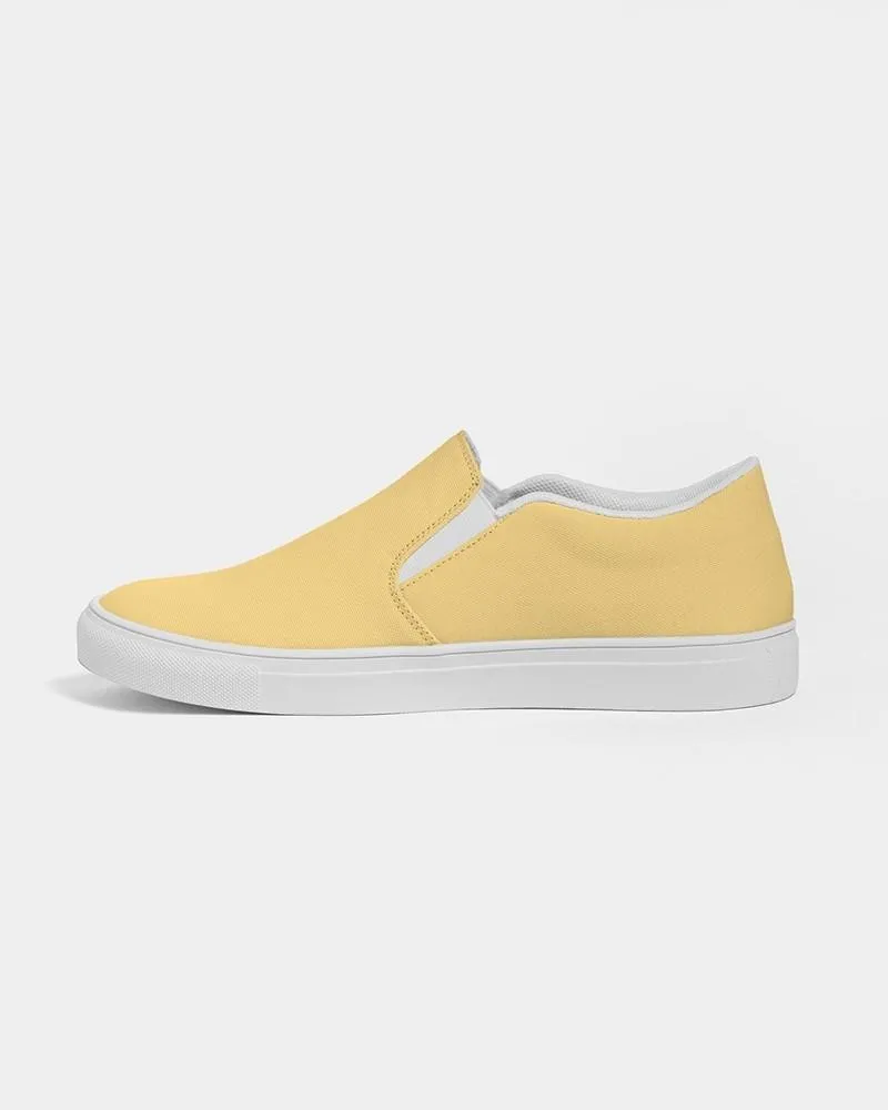 Pastel Orange Yellow Slip-On Canvas Sneakers | Men's | Bright Pastel Orange Yellow | C0M15Y60K0