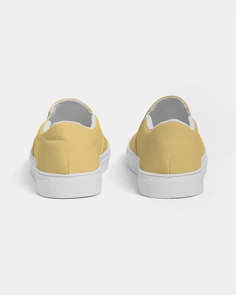 Pastel Orange Yellow Slip-On Canvas Sneakers | Men's | Bright Pastel Orange Yellow | C0M15Y60K0