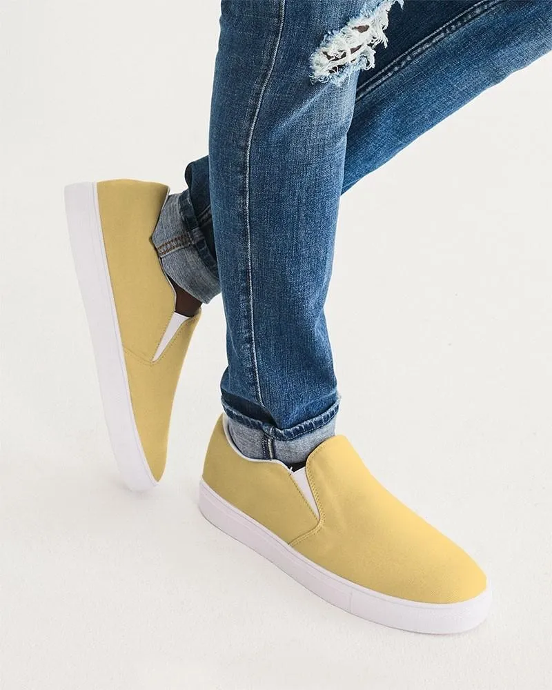 Pastel Orange Yellow Slip-On Canvas Sneakers | Men's | Bright Pastel Orange Yellow | C0M15Y60K0