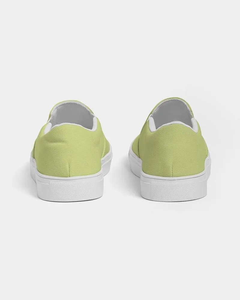 Pastel Yellow Warm Green Slip-On Canvas Sneakers | Women's | Bright Pastel Yellow Warm Green | C15M0Y60K0