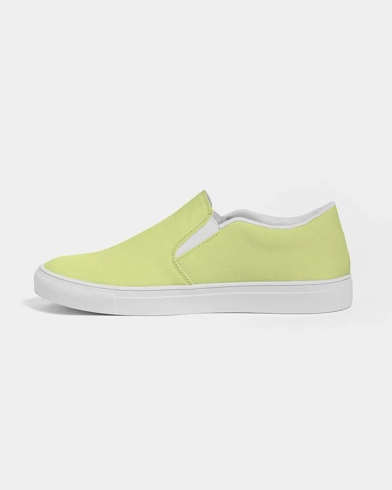 Pastel Yellow Warm Green Slip-On Canvas Sneakers | Women's | Bright Pastel Yellow Warm Green | C15M0Y60K0