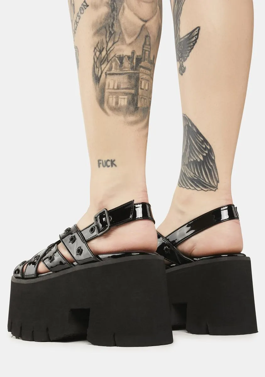 Patent Ashes-12 Platform Sandals