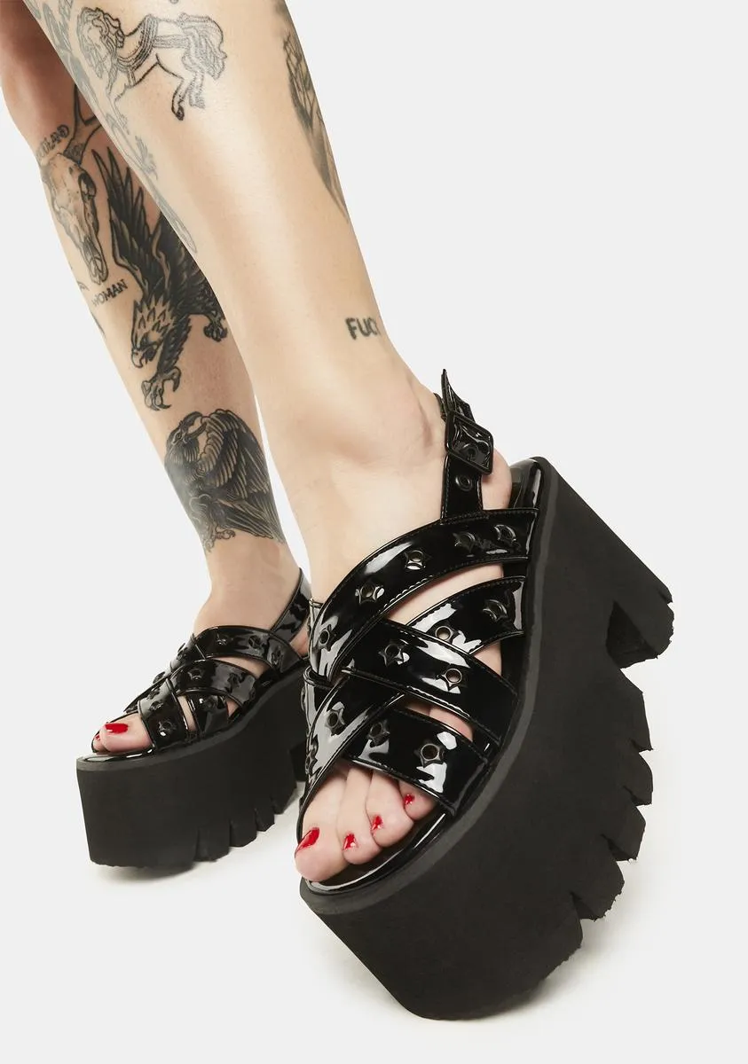 Patent Ashes-12 Platform Sandals