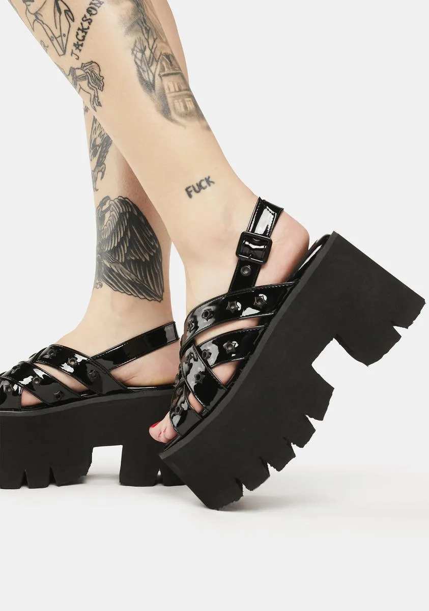 Patent Ashes-12 Platform Sandals