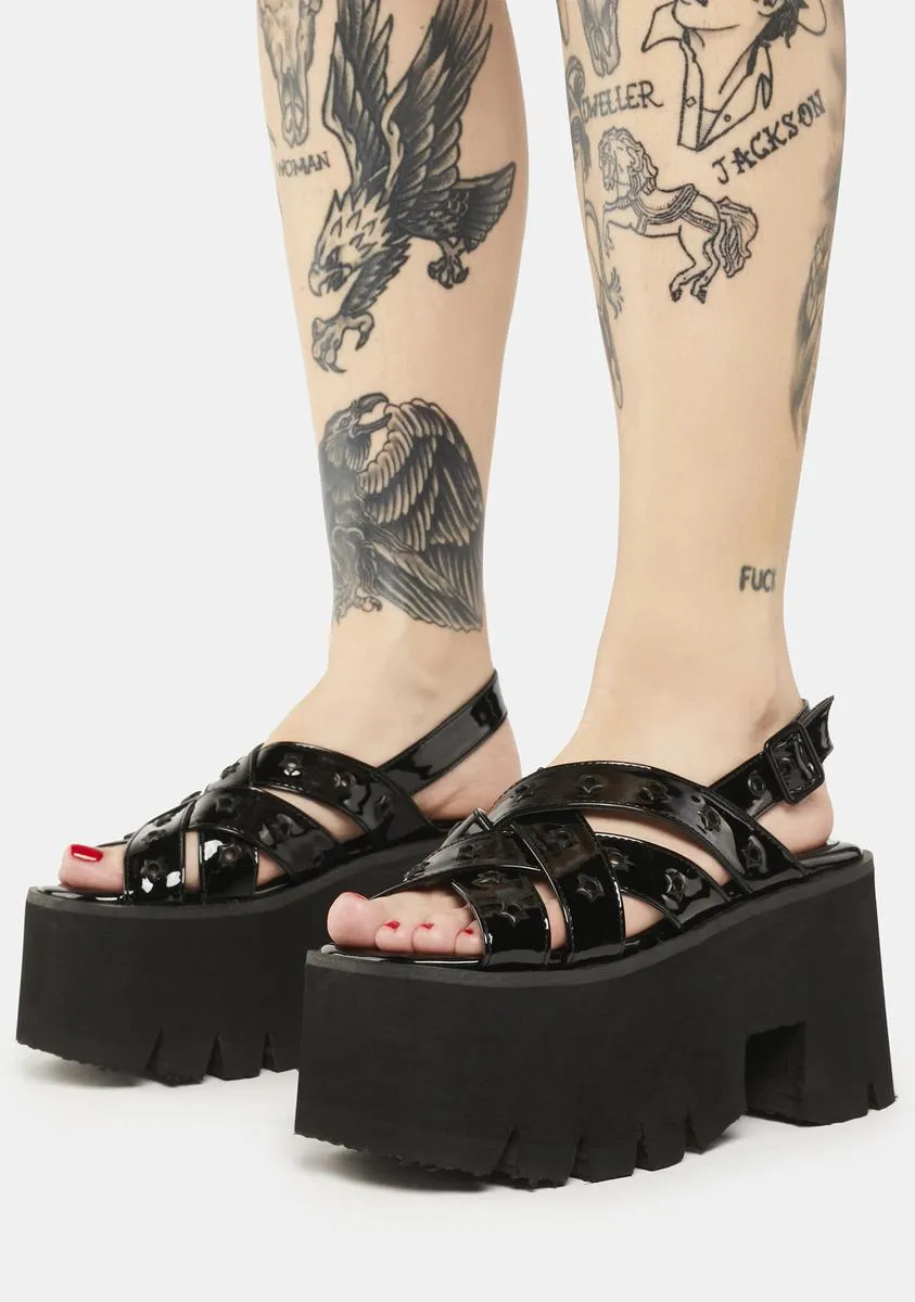 Patent Ashes-12 Platform Sandals