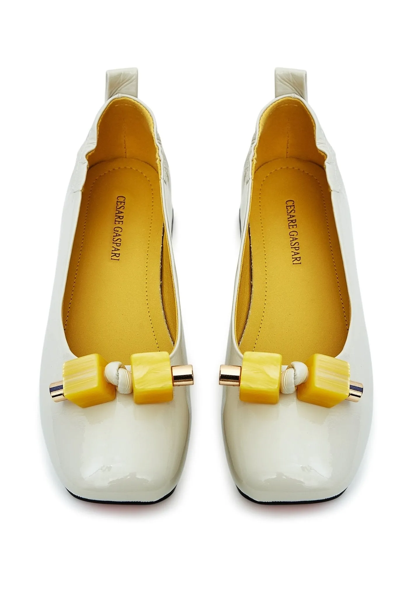 Patent Leather Ballerinas - Ivory