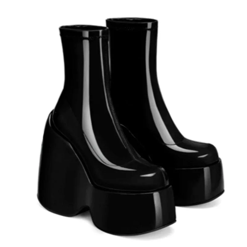 Reina Chunky Block High Heel Boots