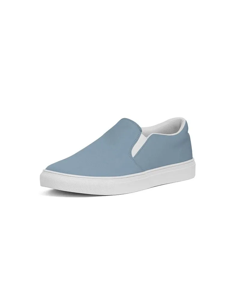 Shaded Pale Pastel Cyan Gray Slip-On Canvas Sneakers | Men's | C30M8Y0K30