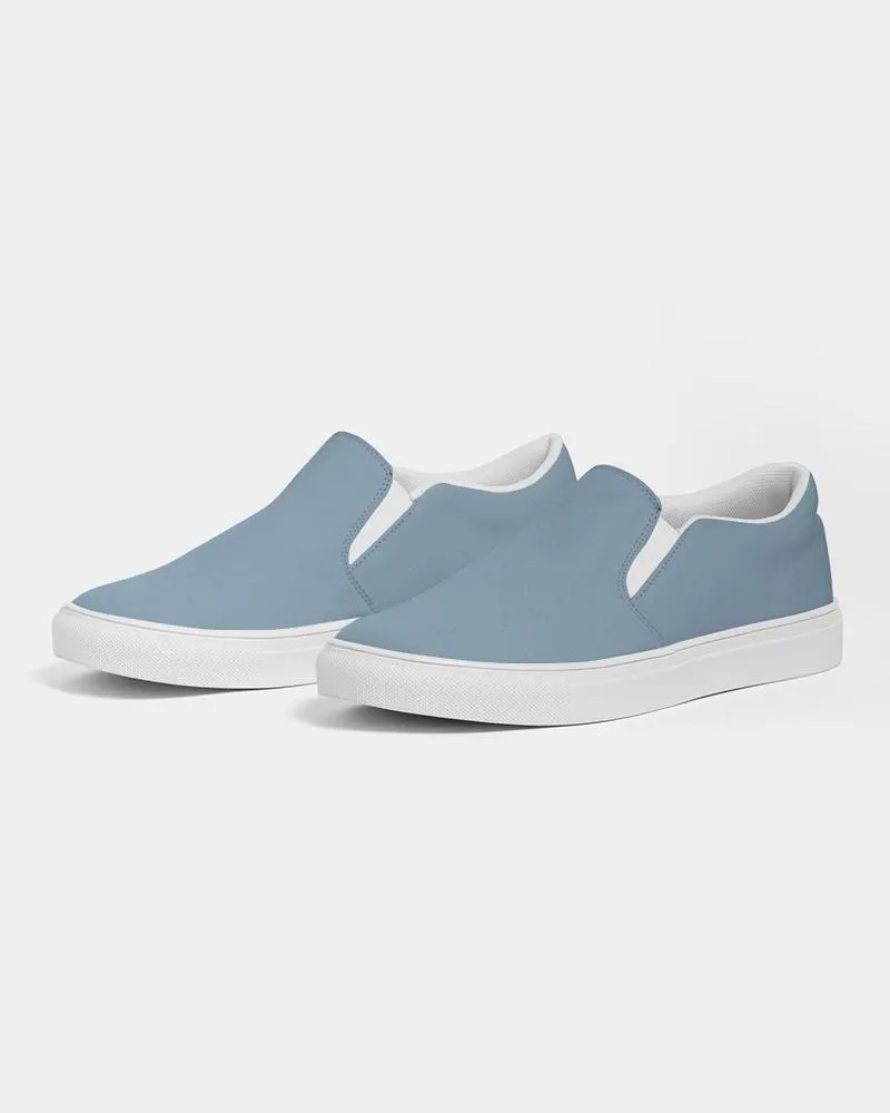 Shaded Pale Pastel Cyan Gray Slip-On Canvas Sneakers | Men's | C30M8Y0K30