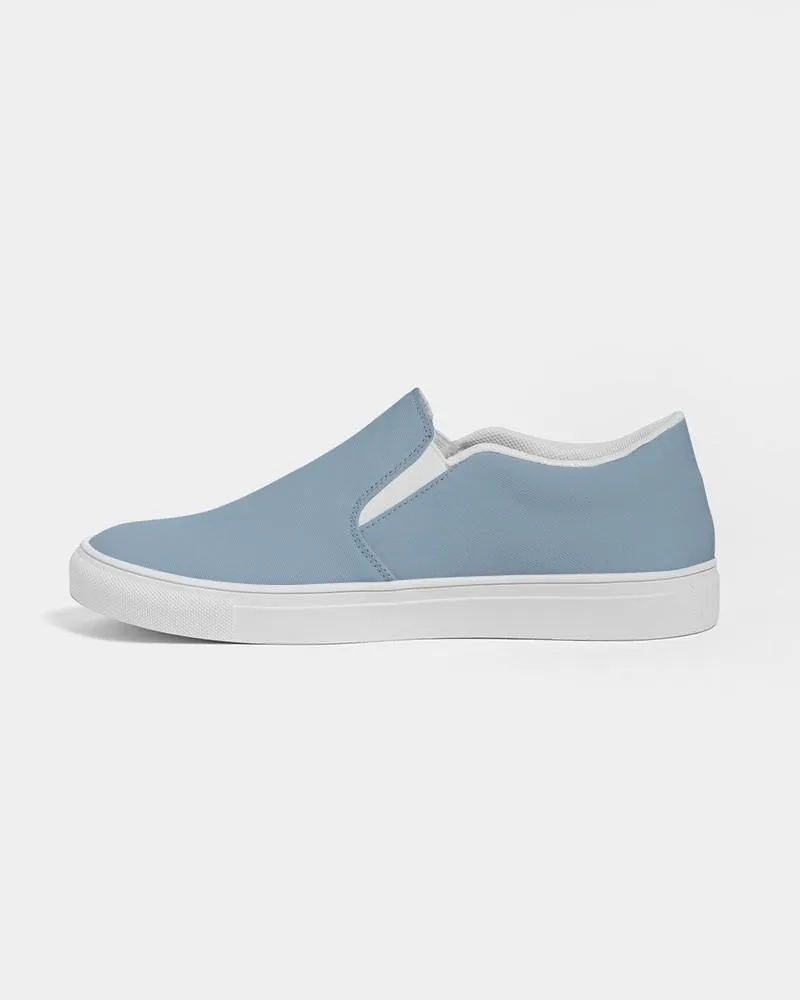 Shaded Pale Pastel Cyan Gray Slip-On Canvas Sneakers | Men's | C30M8Y0K30