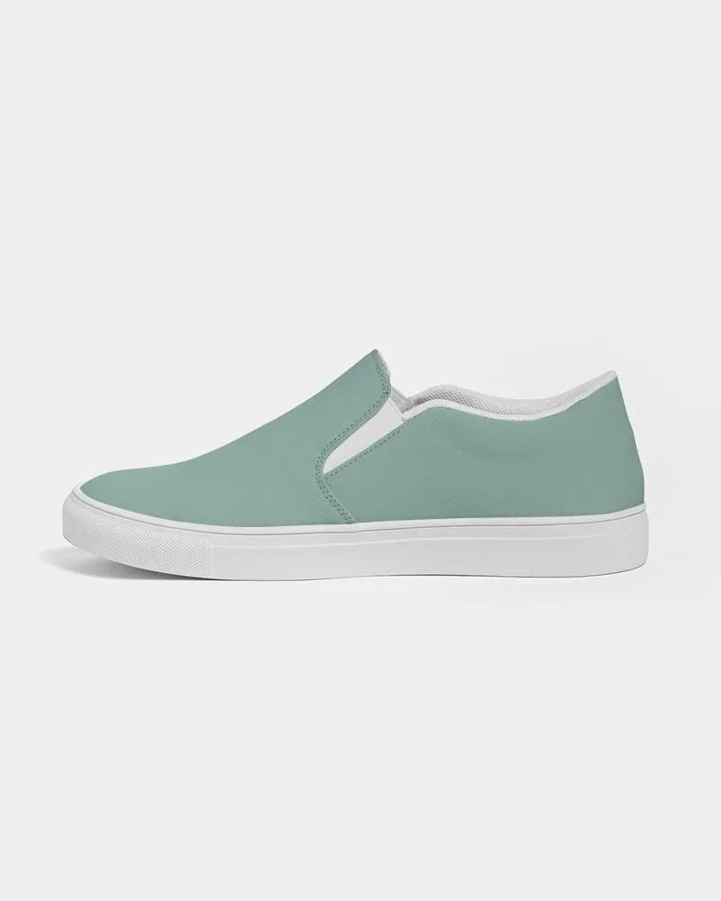 Shaded Pale Pastel Green Gray Slip-On Canvas Sneakers | Women's | C30M0Y22K30