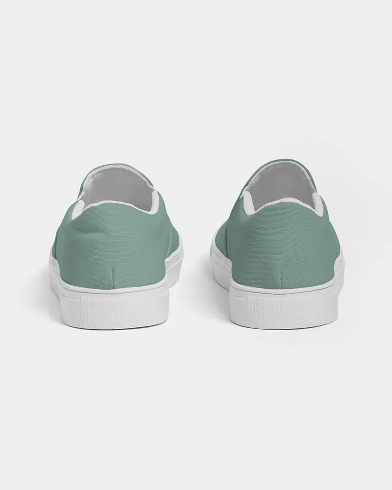 Shaded Pale Pastel Green Gray Slip-On Canvas Sneakers | Women's | C30M0Y22K30