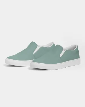 Shaded Pale Pastel Green Gray Slip-On Canvas Sneakers | Women's | C30M0Y22K30