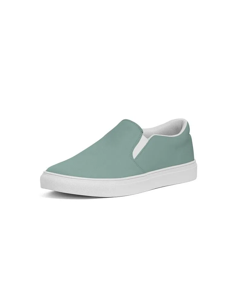 Shaded Pale Pastel Green Gray Slip-On Canvas Sneakers | Women's | C30M0Y22K30