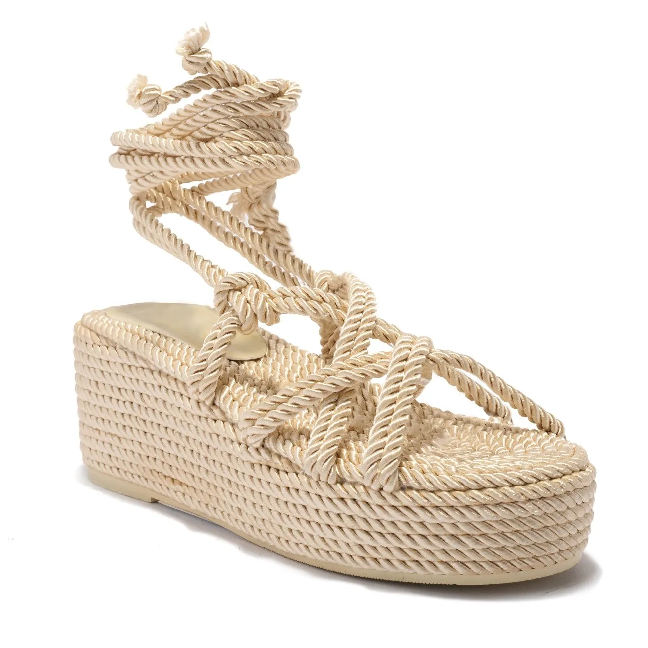 ST BARTH Beige Rope Espadrille Sandals