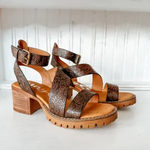 Stephanie Tooled Block Heel - Chocolate