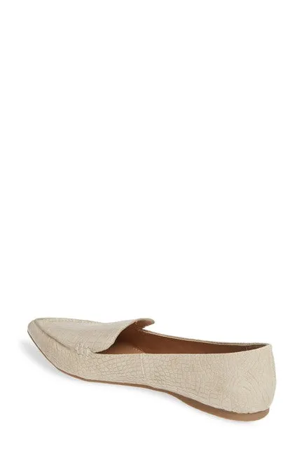 Steve Madden Women's Feather Slip On Loafer Flat, Taupe Croco