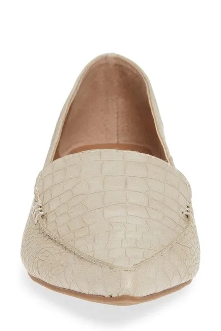 Steve Madden Women's Feather Slip On Loafer Flat, Taupe Croco