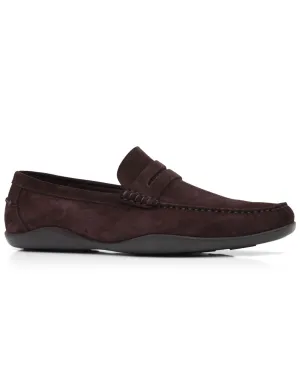 Suede Basel Kudu Penny Loafer in Espresso