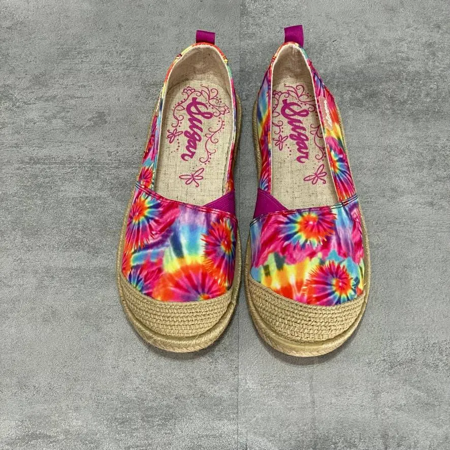 SUGAR Tie Dye Evenmore Slip-On Canvas Espardille Flats SZ 8