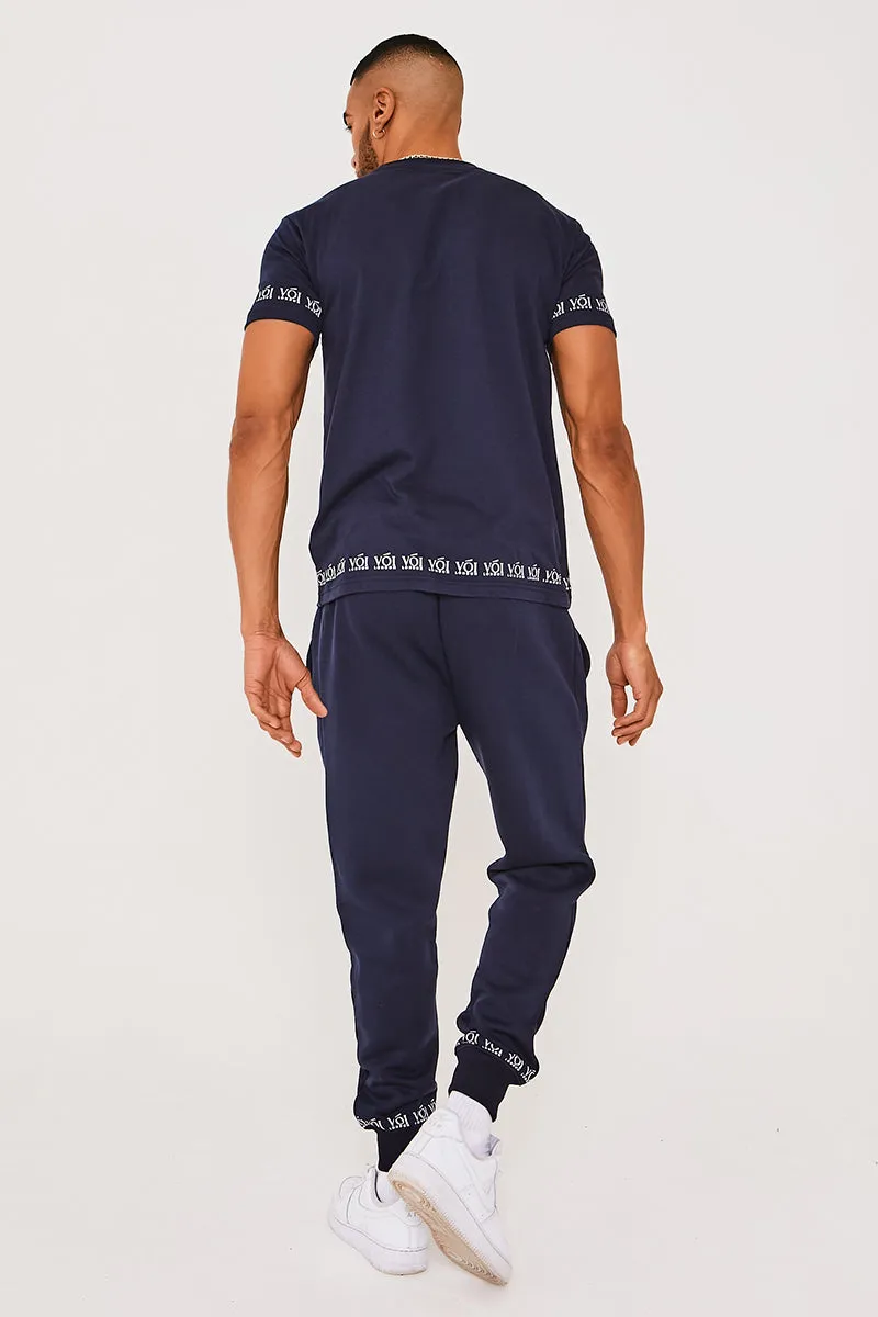 Swiss Cottage T-Shirt & Jogger Set - Navy