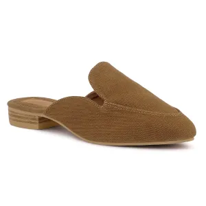 Tan Organic Canvas Mules