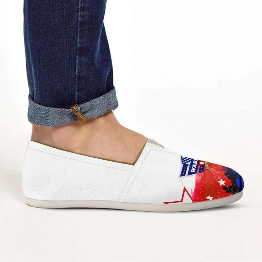 Washington Veteran Casual Canvas Slip on Shoes Women's Flats