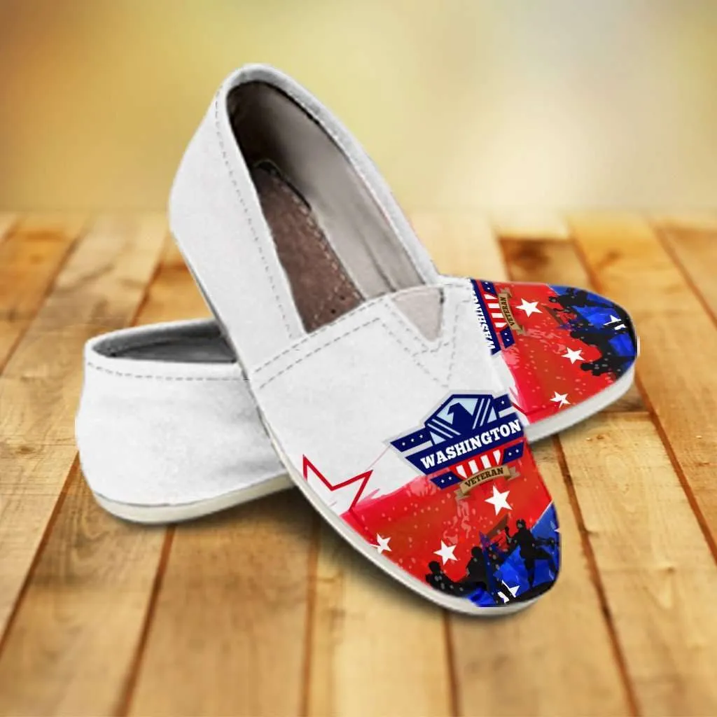 Washington Veteran Casual Canvas Slip on Shoes Women's Flats