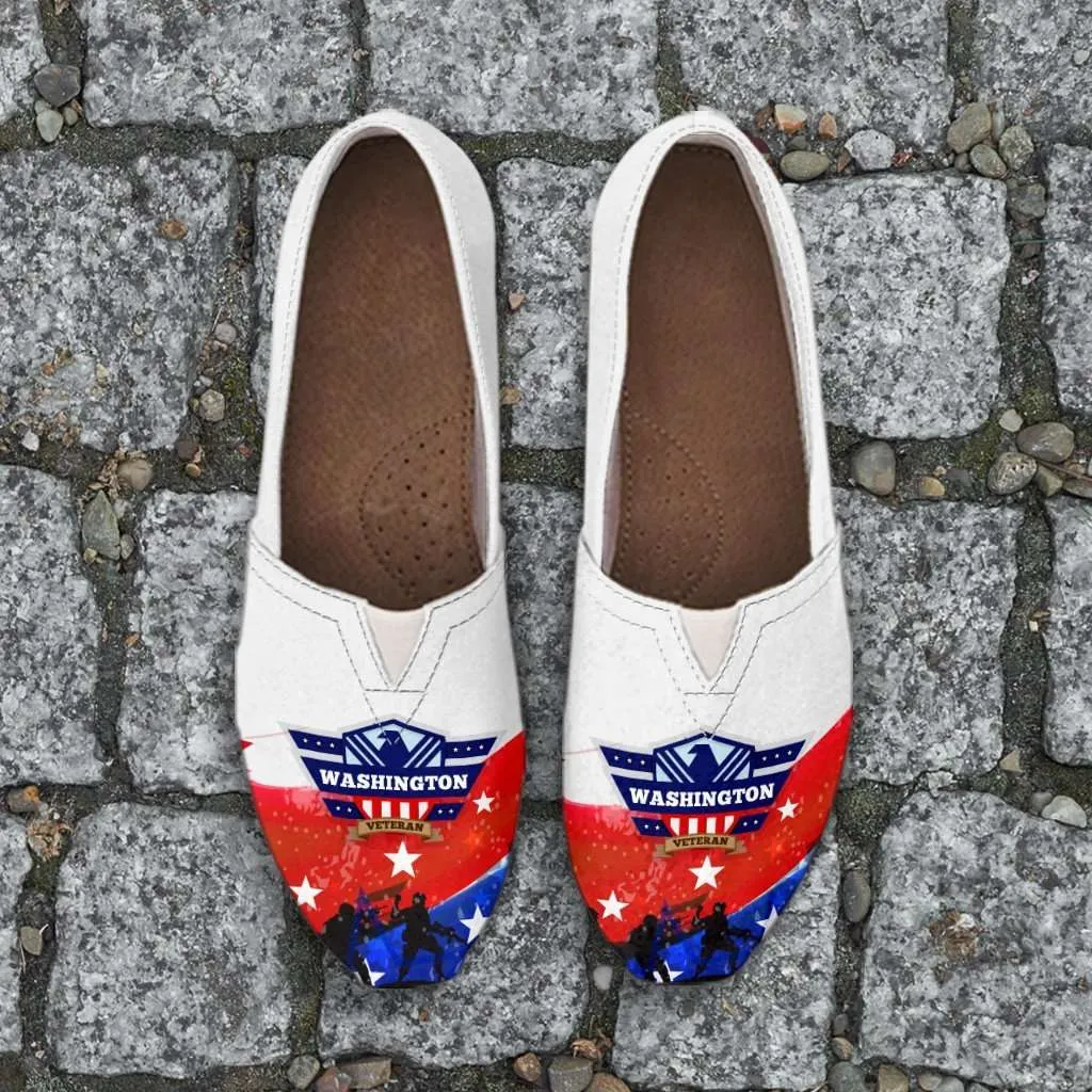 Washington Veteran Casual Canvas Slip on Shoes Women's Flats